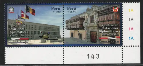 2025 Peru, Gemeinschaftsausgabe mit Italien, Bogennummer 143, postfrisch **