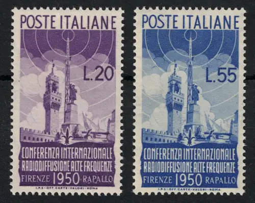 1950 Italien, Republik, Rundfunk, 2 Werte, # 623-624, postfrisch **