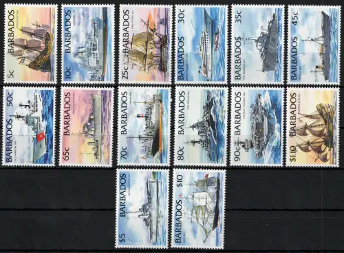 1994 Barbados, Yvert # 889-902, Navi, postfrisch **