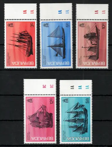 1986 Bermuda, Yvert # 471-75, Navi, postfrisch **