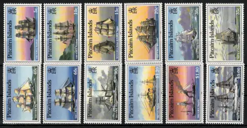 1988 Pitcairn Islands, Yvert # 297-308, Navi, postfrisch **
