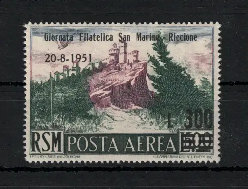 1951 San Marino, Luftpost # 98, San Marino Riccione, postfrisch **