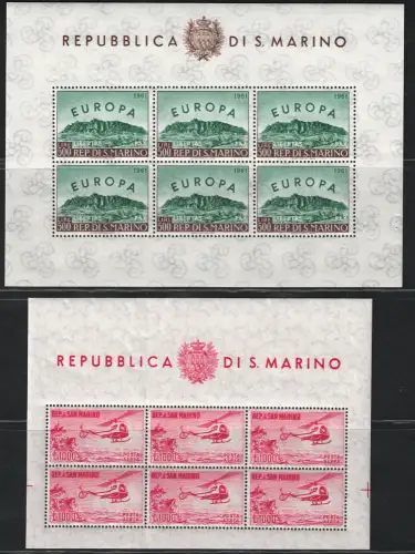 1961 San Marino, Hubschrauberblätter + Europa # 21-22, postfrisch **