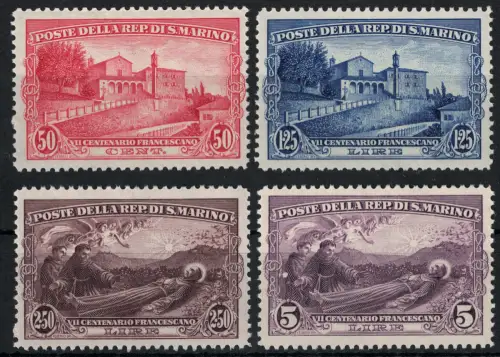 1928 San Marino, Tod des heiligen Franziskus, # 137/140, 4 Werte, postfrisch **