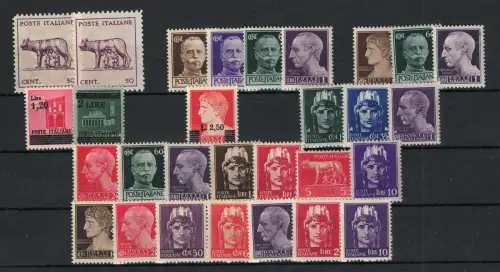 1943 Italien, Statthalterei, Umberto II., 29 Werte, postfrisch **