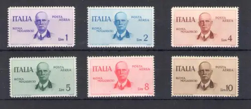 1934 Königreich Italien, Luftpost - Flug Rom - Mogadischu, 6 Werte, Nr. 83/88, postfrisch **
