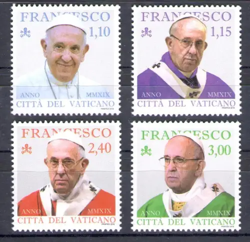 2019 Vatikan - Papst Franziskus 4 Werte - postfrisch **