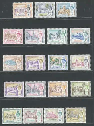 1962-68 BERMUDA - 18 Werte - Stanley Gibbons Nr. 163-179 - postfrisch **