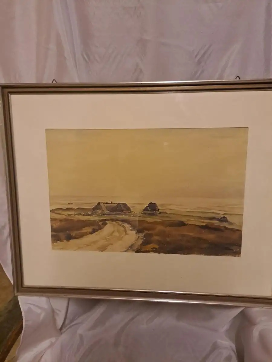 Aquarell von Willy Graba, am Wattenmeer Kampen auf Sylt 0