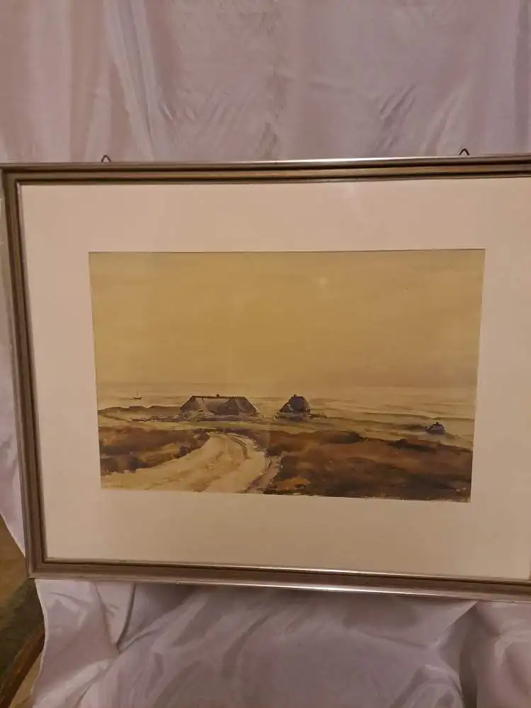 Aquarell von Willy Graba, am Wattenmeer Kampen auf Sylt 0