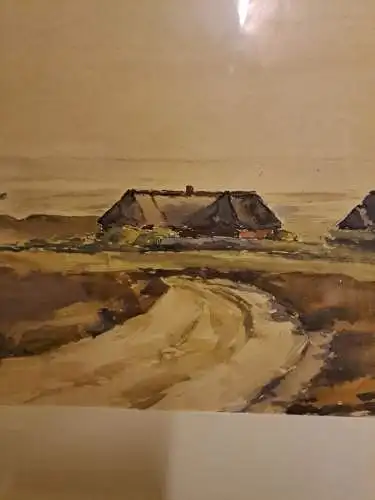 Aquarell von Willy Graba, am Wattenmeer Kampen auf Sylt