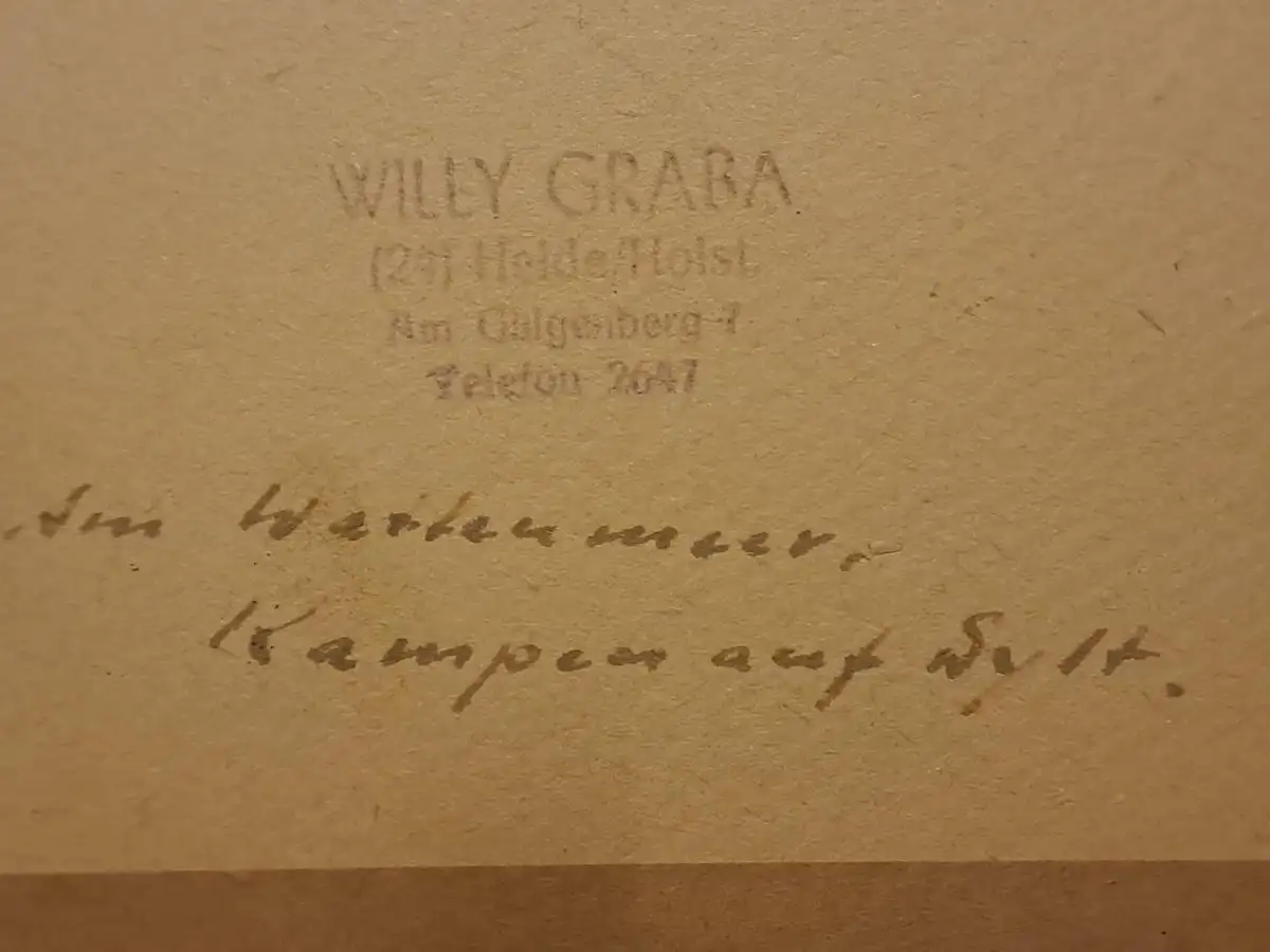 Aquarell von Willy Graba, am Wattenmeer Kampen auf Sylt 6