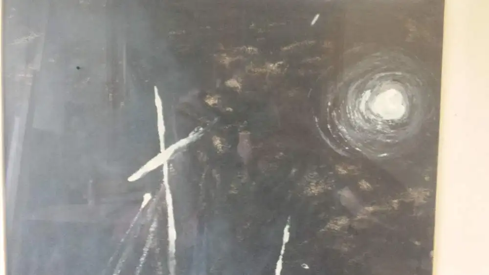 Gemälde, Tusche, Manuel aznar de arenas,Fischerboote bei Vollmond, 6