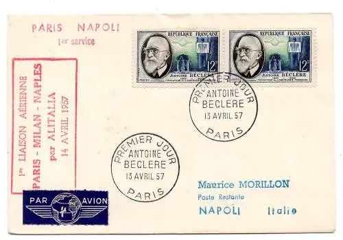 Alitalia Paris/Neapel vom 14.4.57 - Spezielles Flugflugzeug