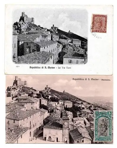 Zwei schöne Panoramakarten von San Marino