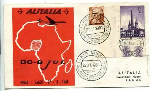 Alitalia Erstflug Rom/Lagos vom 27.11.61