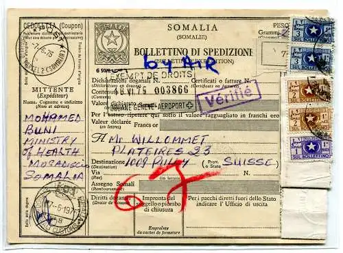 Somalia Afis - Paketversandschein