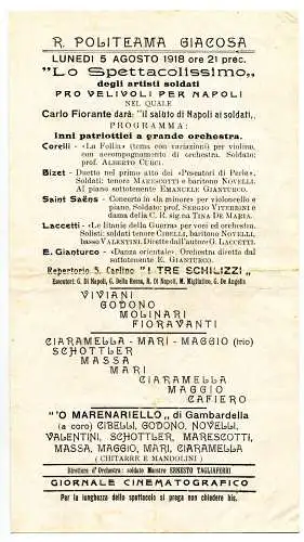 1918 - Pro Velivoli nach Neapel - Poster für eine Show