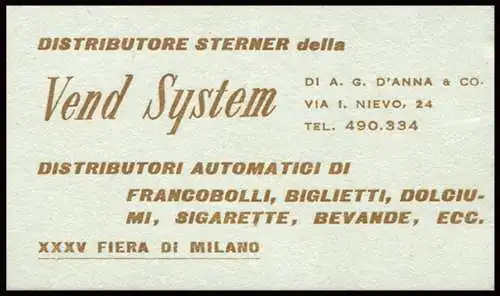 Verkauf System - Heft XXXV Fiera di Milano Nr. 7