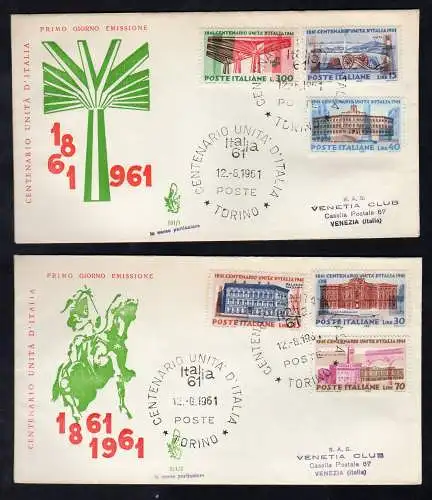 Italien FDC Venedig 1961 Einheit Italiens nicht gereist