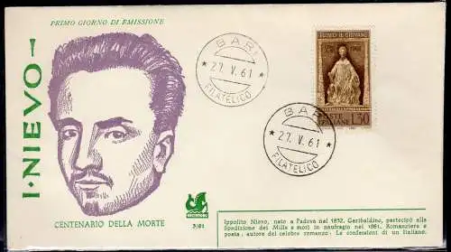 Italien FDC Bucintoro 1961 Nievo frankiert mit Plinius