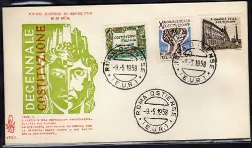 Italien FDC Venedig 1958 Jahrzehntelange ungereiste Gründung