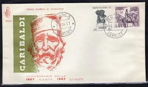 Italien FDC Venedig 1957 Garibaldi ungereist