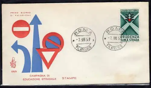 Italien FDC Venedig 1957 Ungefahrene Verkehrserziehung