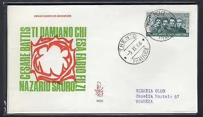 Italien FDC Venedig 1966 Filzi reiste durch Italien