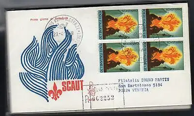 Italien FDC Venedig 1968 Pfadfinderviertel gereist Racc. für Italien