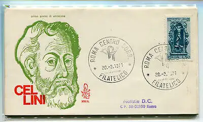 Italien FDC Venetia 1971 Cellini reiste durch Italien