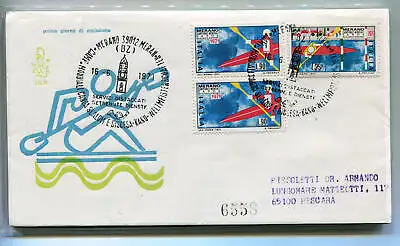 Italien FDC Venedig 1971 Kanu gereist Racc. für Italien 959