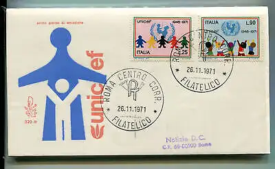 Italien FDC Venedig 1971 UNICEF reiste nach Italien