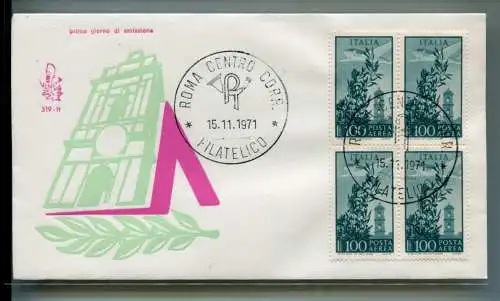 Italien FDC Venedig 1971 Kapitol Lire 100 Viertel ungereist