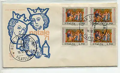 Italien FDC Venedig 1971 Weihnachten ungereistes Vierteljahr