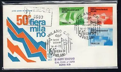 Italien FDC Venedig 1972 Mailänder Messe gereist Racc. für Italien 1009