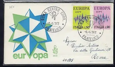 Italien FDC Venedig 1972 Europa gereist nach Italien