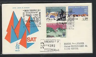 Italia FDC Venedig 1972 Soc. Alpinisten gereist Racc. für Italien