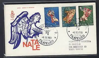 Italien FDC Venedig 1972 Weihnachten gereist Racc. für Italien