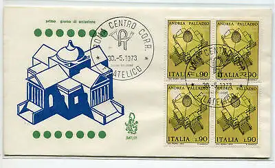 Italien FDC Venedig 1973 Palladio quartina ungereist