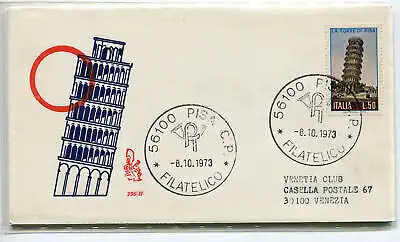 Italien FDC Venedig 1973 Pisa gereist durch Italien