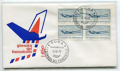 Italia FDC Venetia 1973 Gior. Ungefahrene Viertelmarke