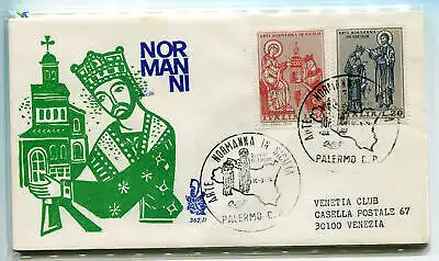 Italien FDC Venedig 1974 Normannische Kunst gereist durch Italien