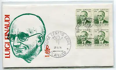 Italien FDC Venedig 1974 Einaudi Viertel ungereist