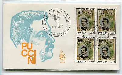 Italien FDC Venedig 1974 Puccini Quarterina ungereist