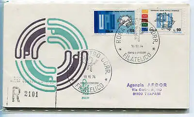 Italien FDC Venedig 1974 UPU gereist Racc. für Italien