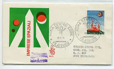 Italien FDC Venedig 1975 Raumfahrtunternehmen ins Ausland gereist