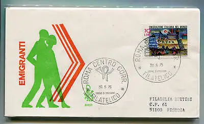 Italien FDC Venedig 1975 gereiste Auswanderung nach Italien