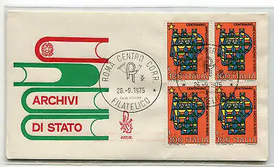 Italien FDC Venedig 1975 Staatsarchiv Viertel ungereist