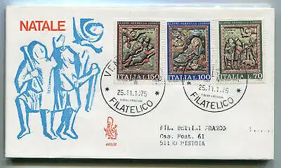 Italien FDC Venedig 1975 Weihnachten gereist durch Italien